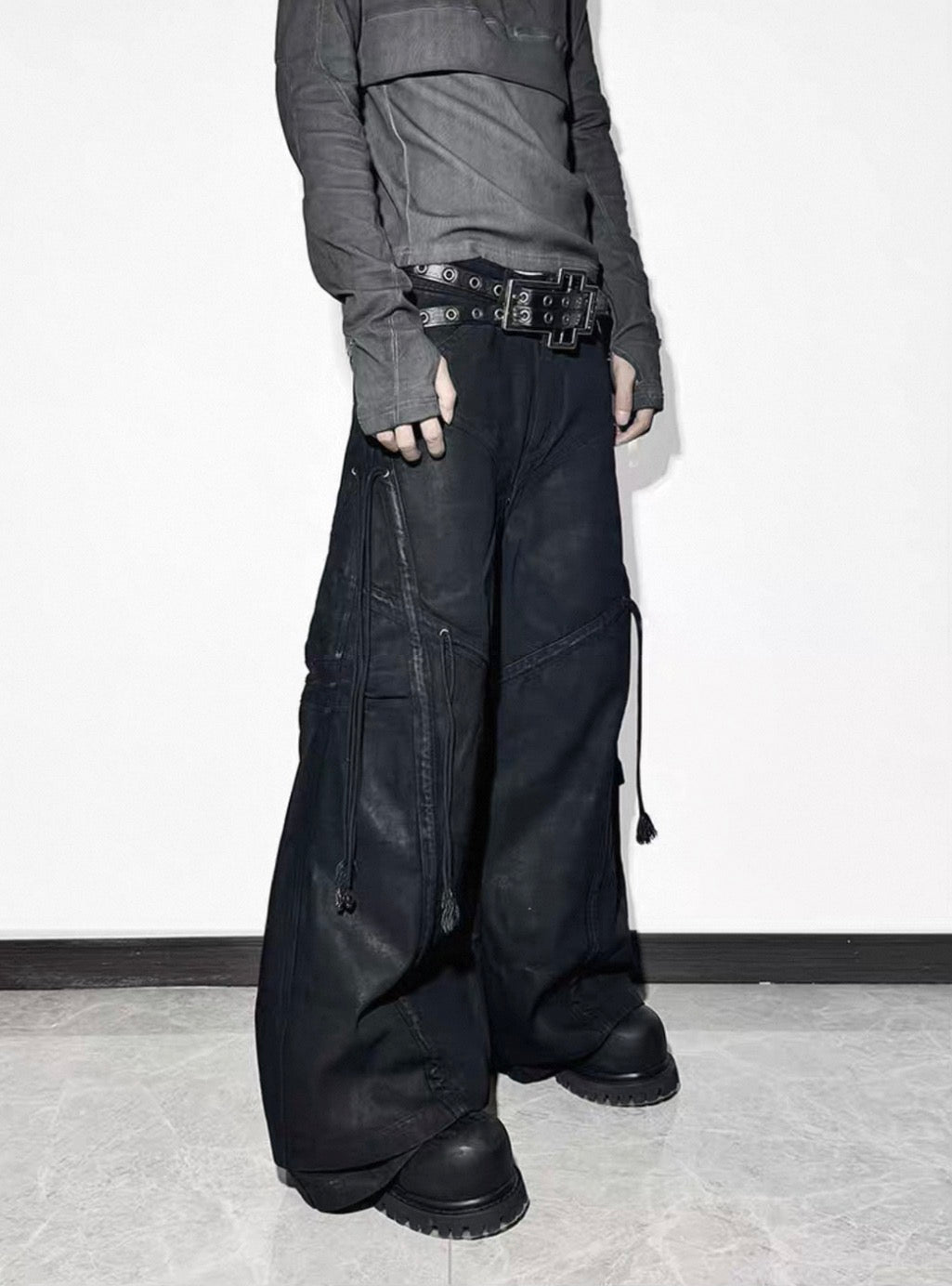 ATANOTHINGNESS Dark Baggy Denim Pants