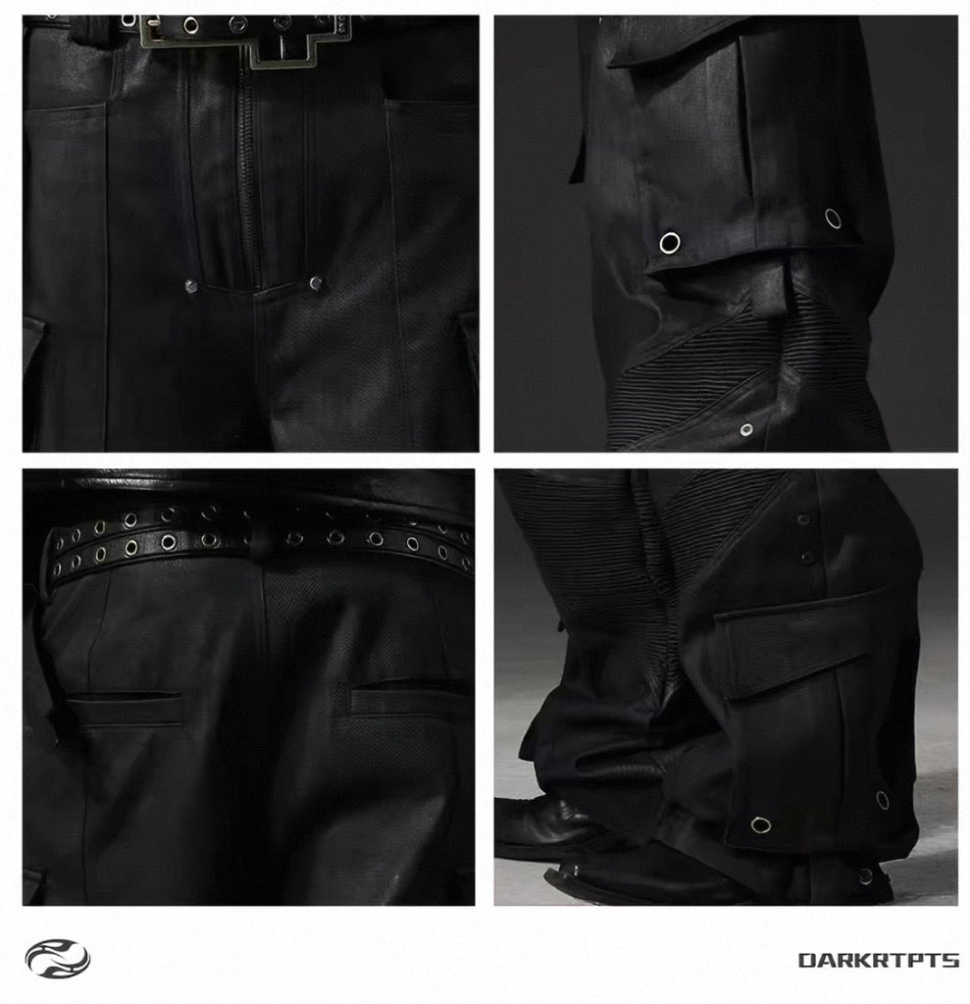 DARKRTPTS Black technical wide pants