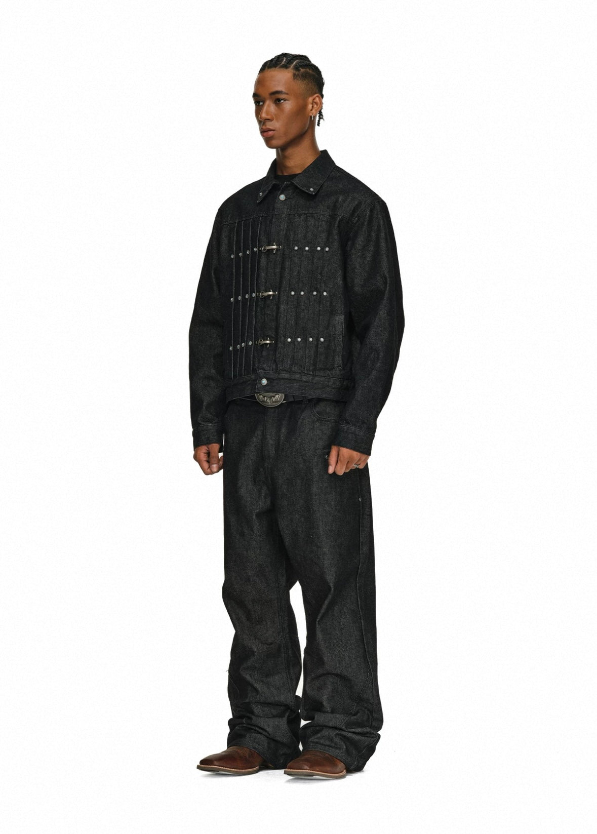 ANTIDOTE Buckle Accent Denim Jacket