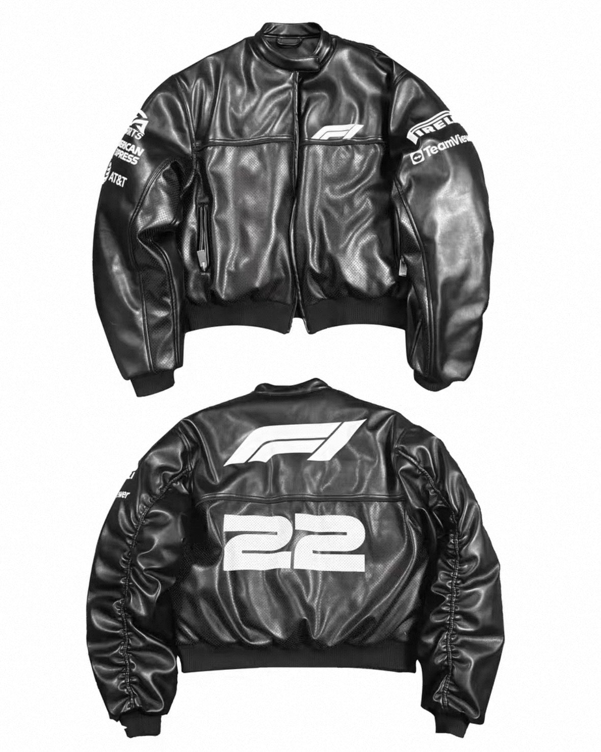 RYE CHASIN PU Leather Bomber Jacket
