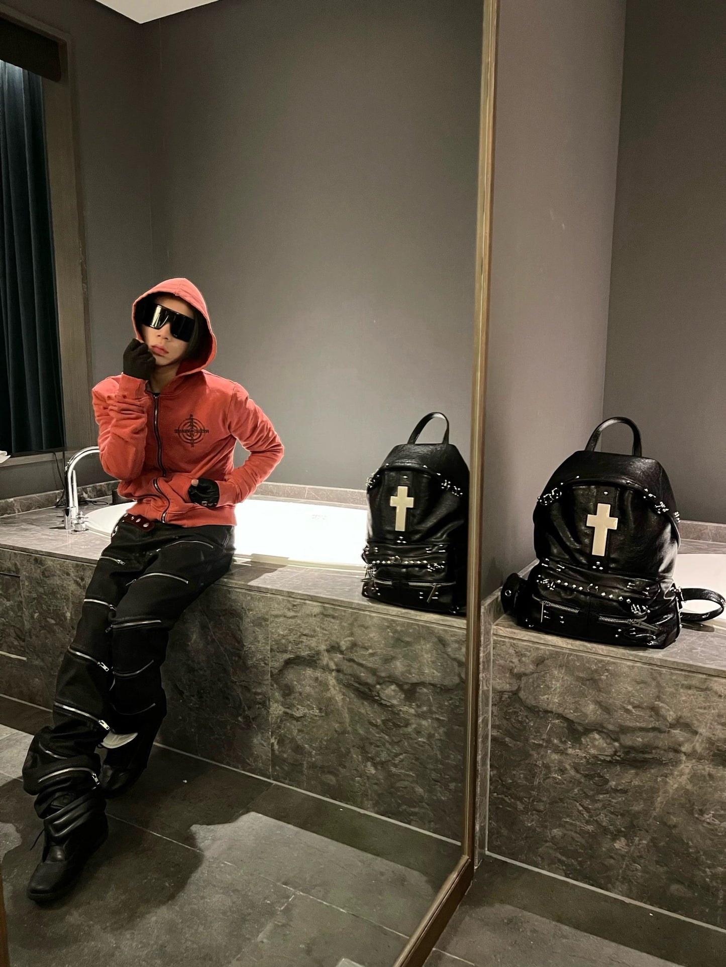 REBEL WAVE PU Lether Cross Back Pack