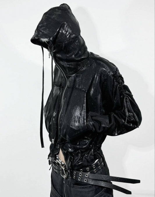 ATANOTHINGNESS Metallic Gloss Hoodie Jacket
