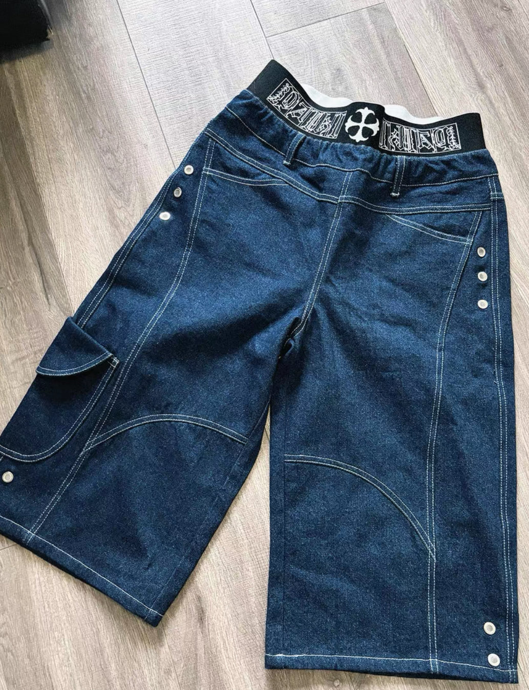 PAIKI Double Waist Half Pants