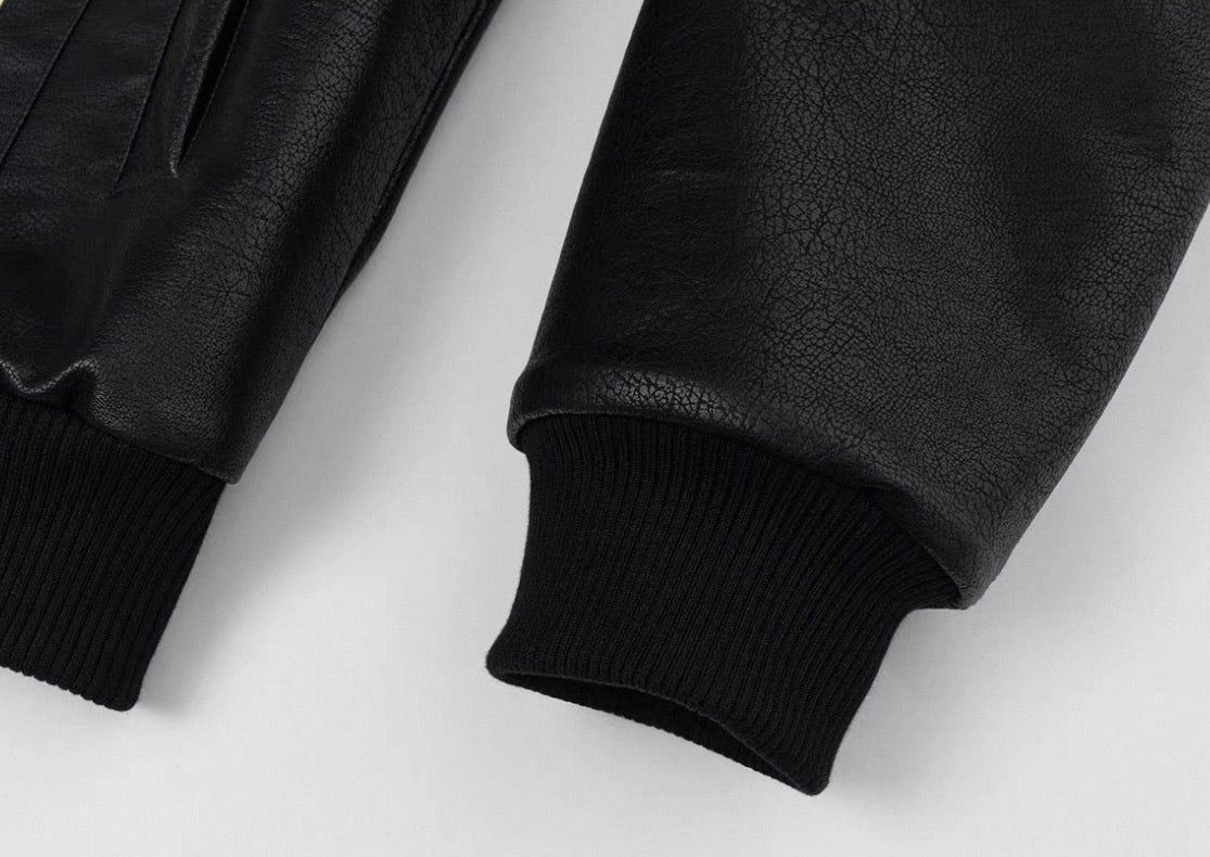 SGWCULT PU Leather Bomber Jacket