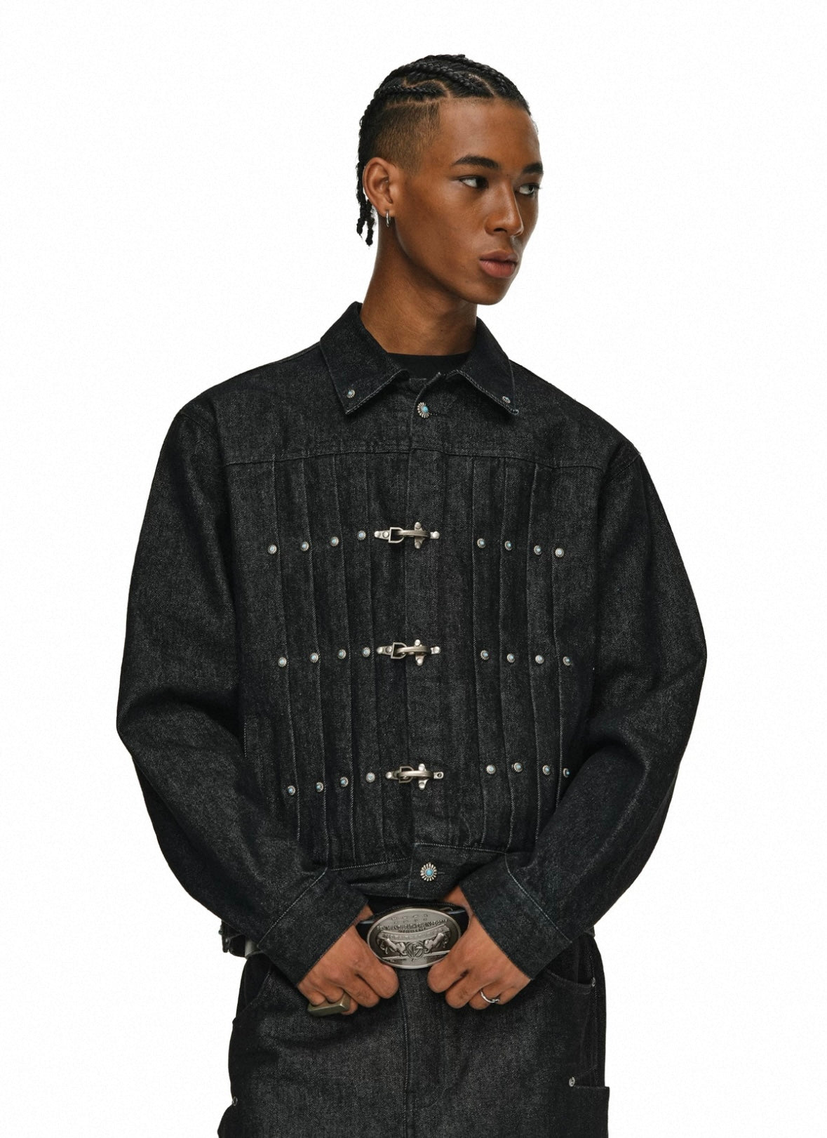 ANTIDOTE Buckle Accent Denim Jacket