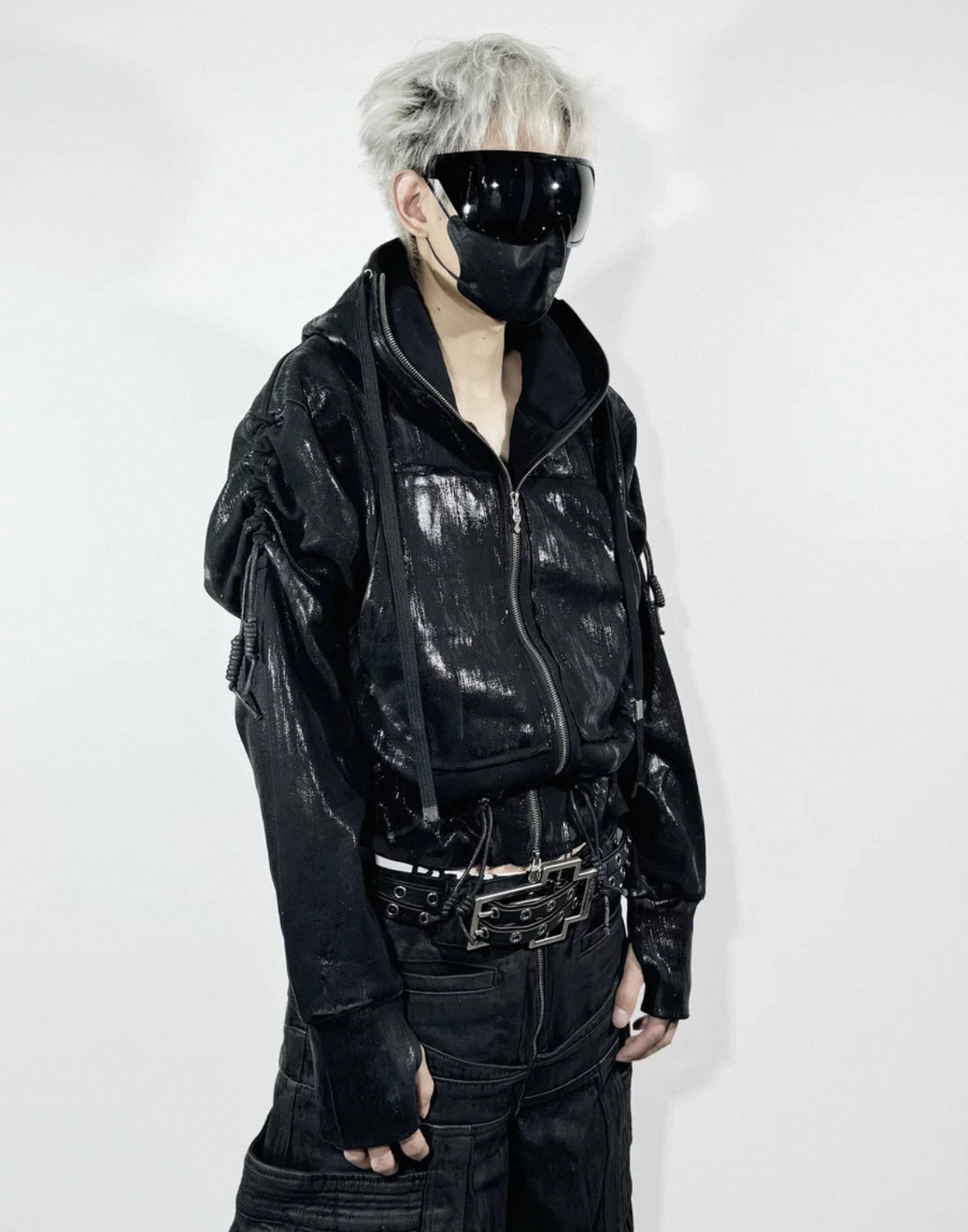 ATANOTHINGNESS Metallic Gloss Hoodie Jacket