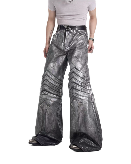STARTEXCEEDEND Silver wide pants