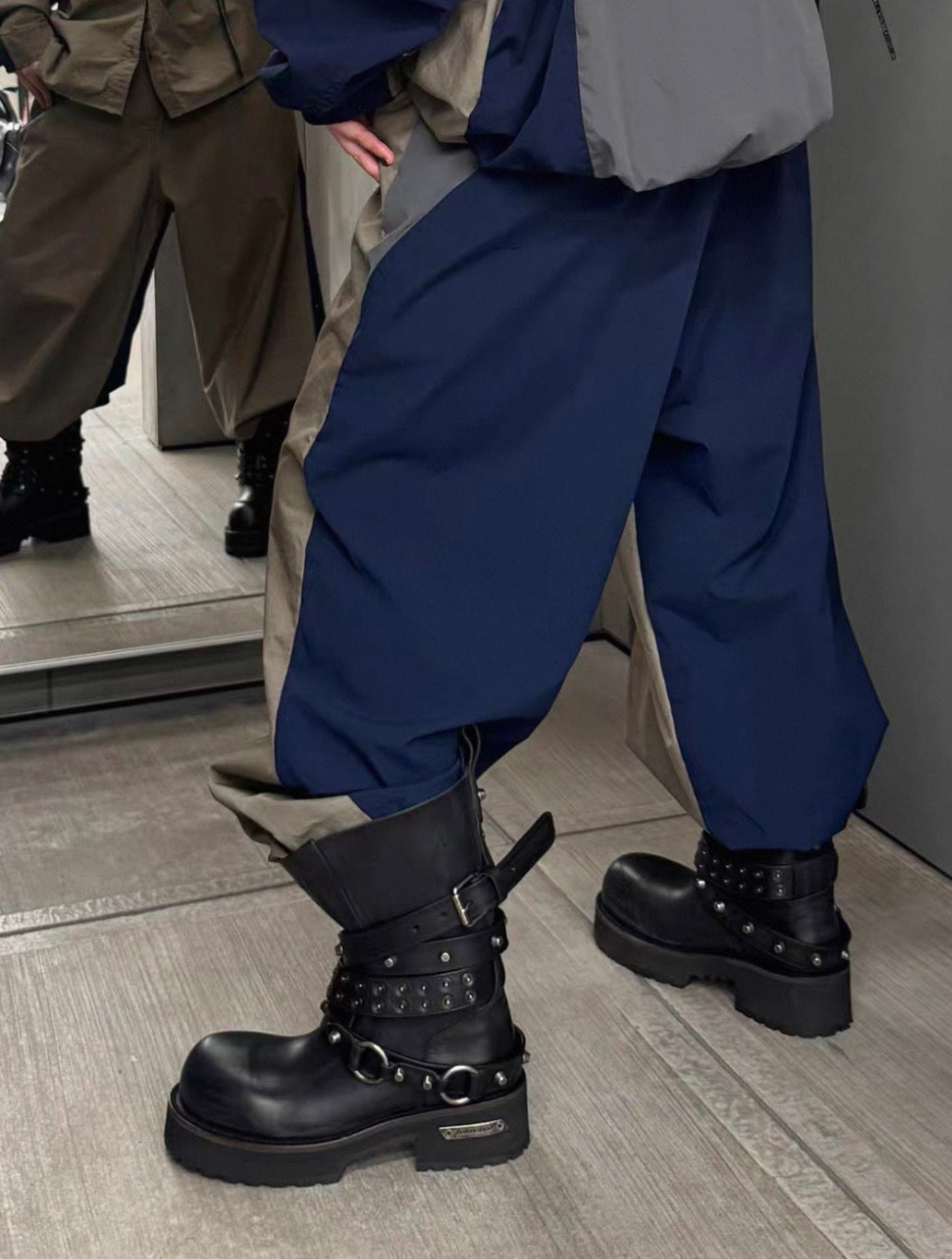 Waxed Leather Engineer Combat Boots