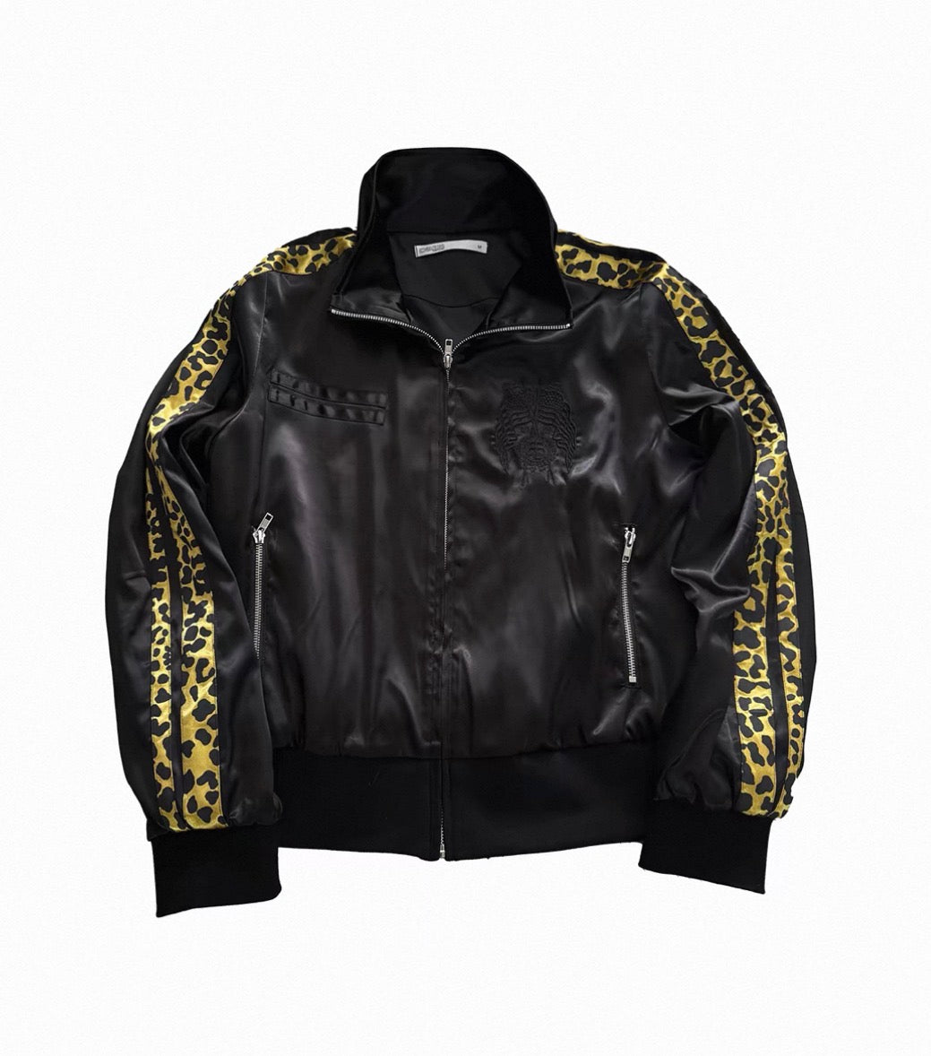 Leopard Print Stand-Collar Jacket