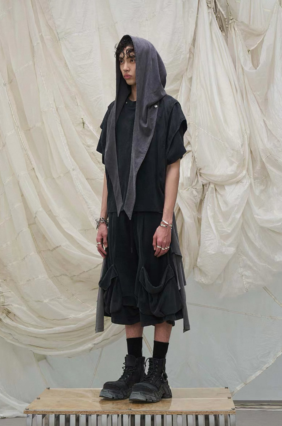 RELABEL Layered Long Half Pants