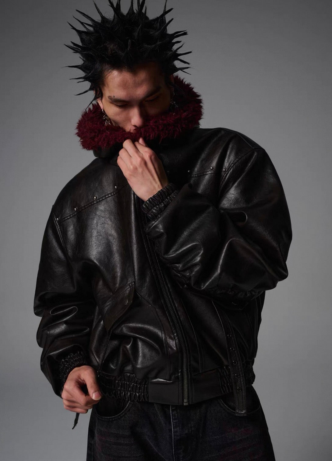 SGW PU leather Bomber Jacket