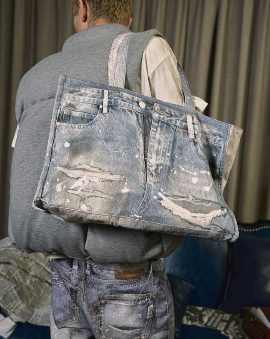 WANNA LAB Denim Print  Bag