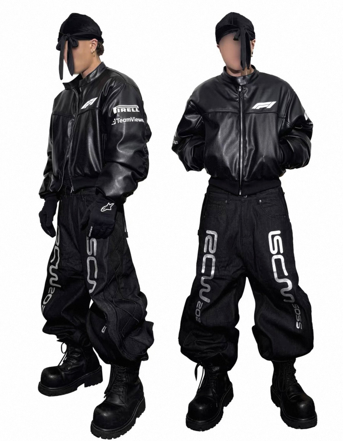 RYE CHASIN PU Leather Bomber Jacket