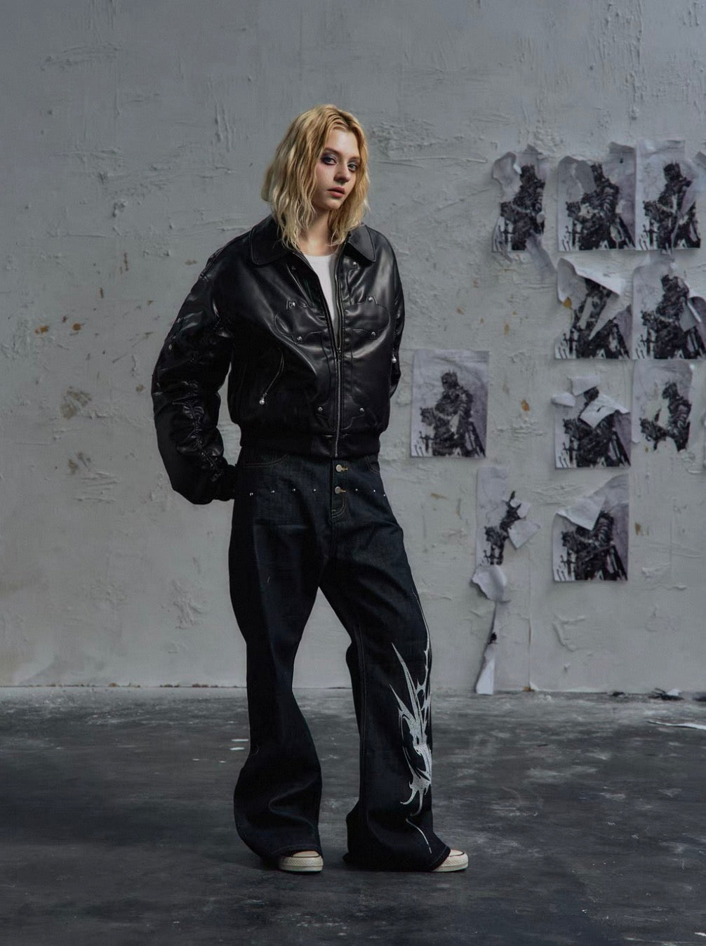 PAIKI PU Leather Bomber Jacket