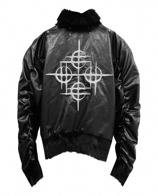 DETW PU Leather Bomber Jacket