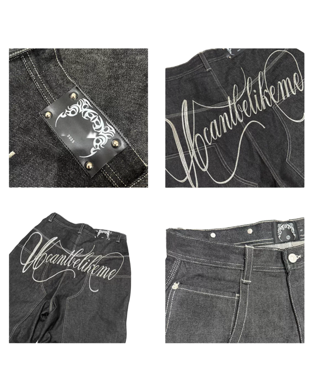 UCANTBELIKEME Back Logo Baggy Denim