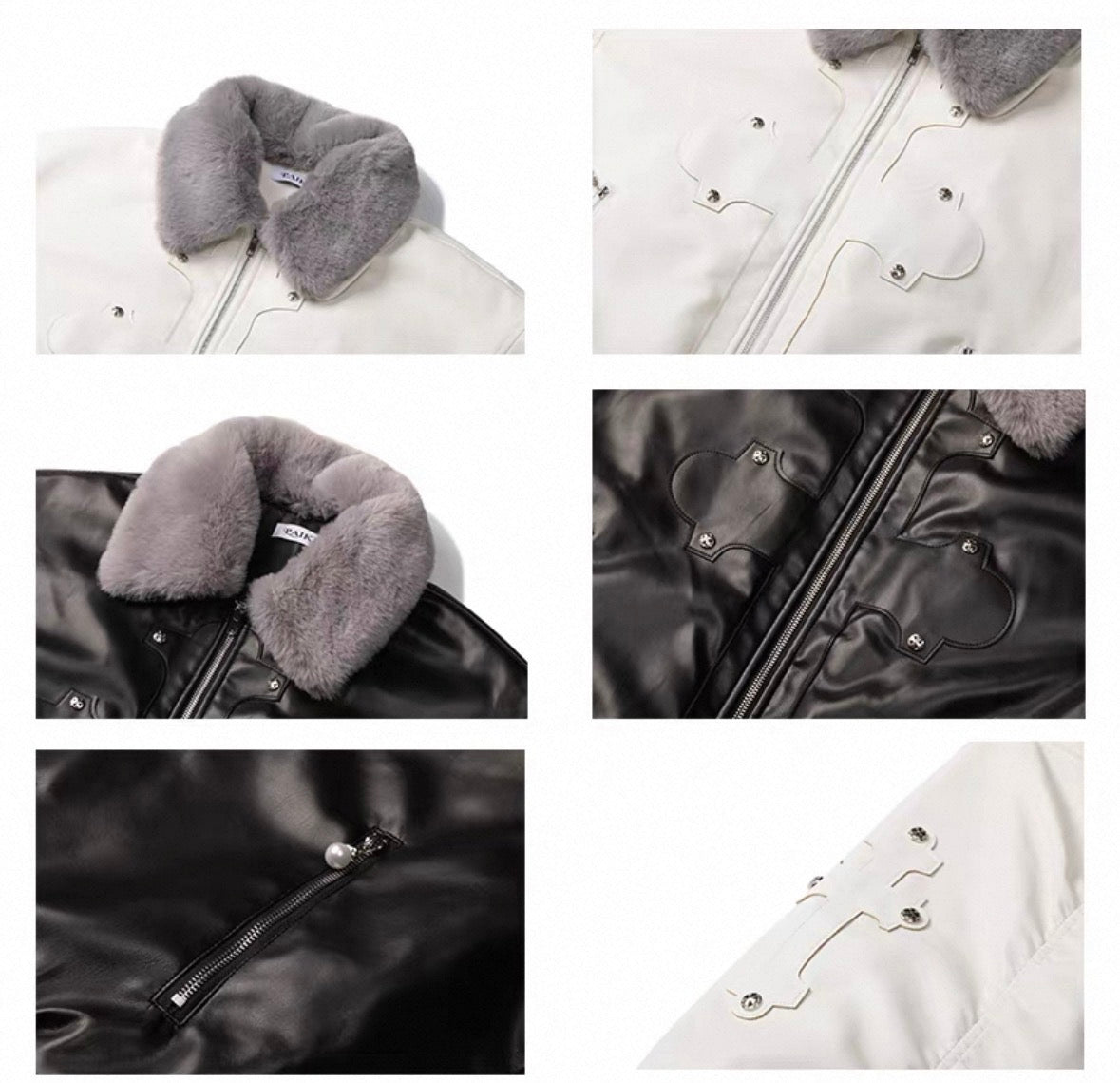 PAIKI PU Leather Bomber Jacket