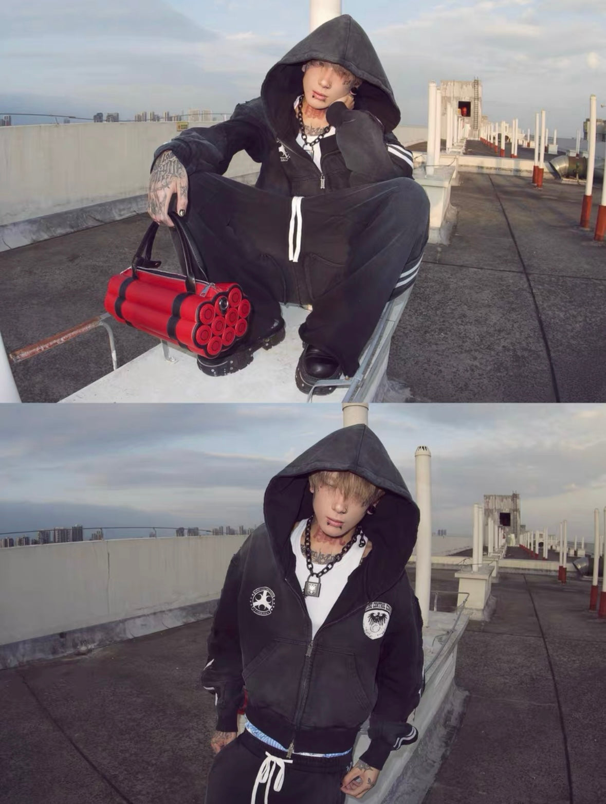 LOSECONTROLEDGE Hoodie&Pants Set Up