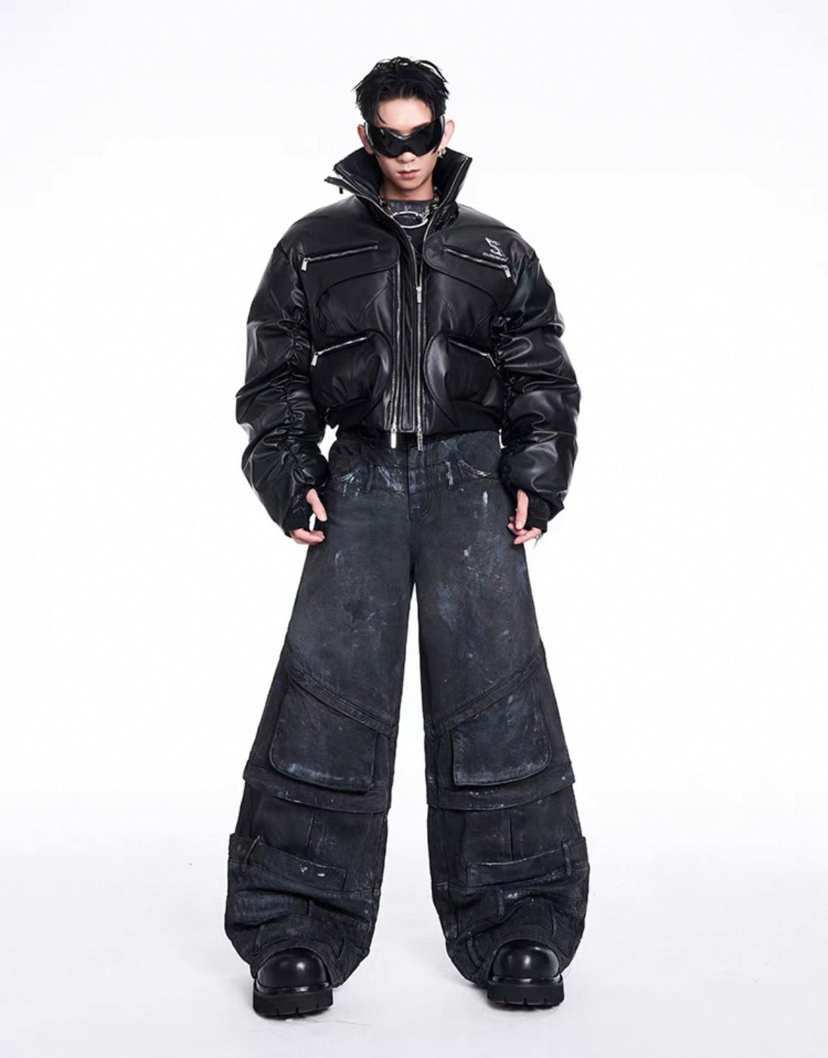 STARTEXCEEDEND PU Leather Bomber Jacket