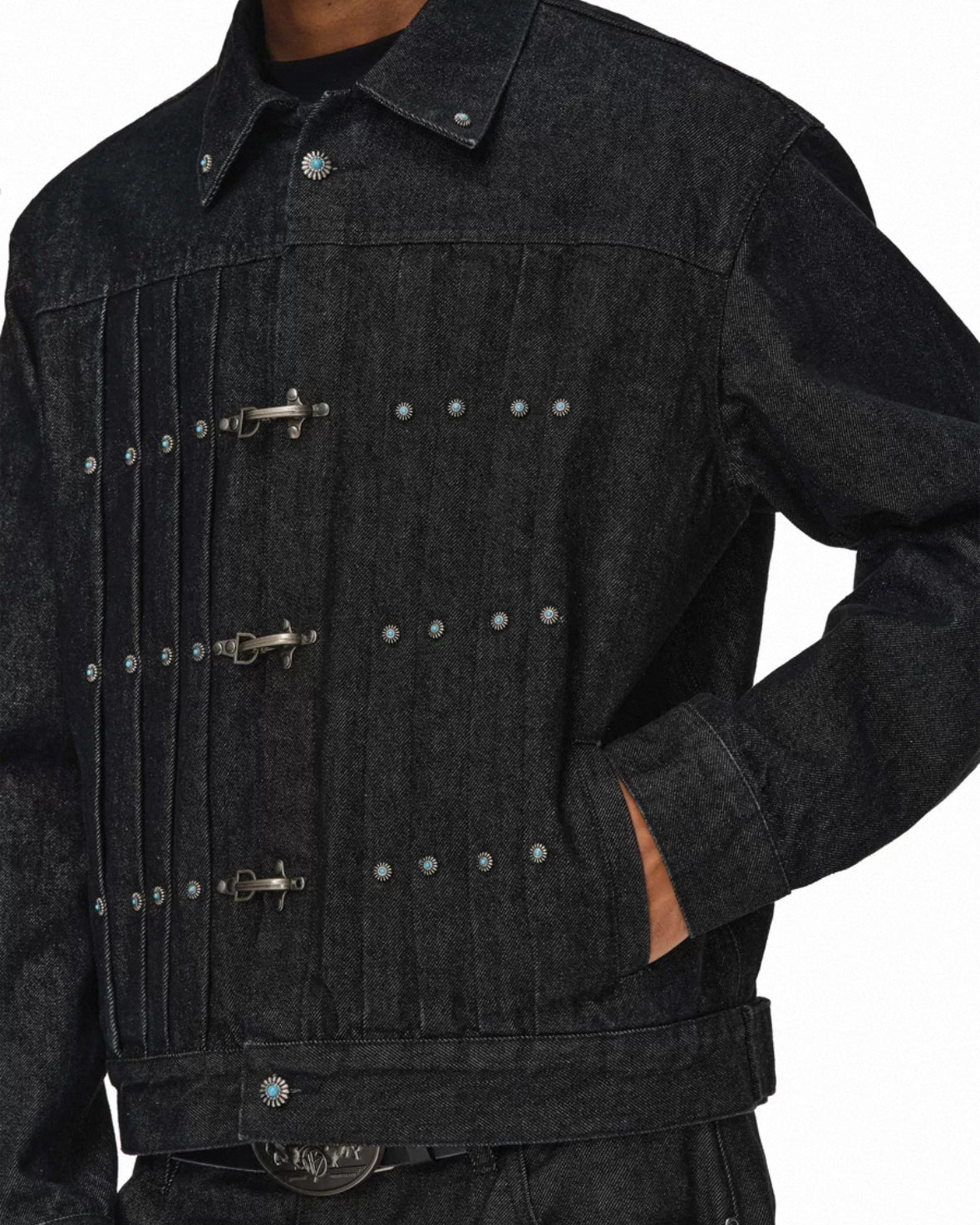 ANTIDOTE Buckle Accent Denim Jacket
