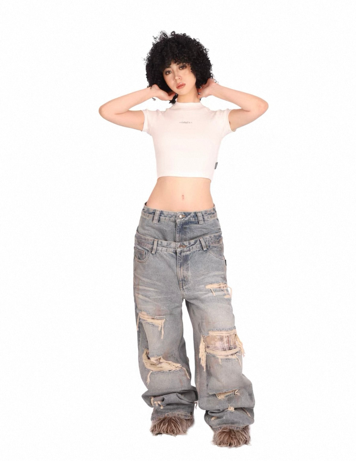 THEWET Double Waist Pants