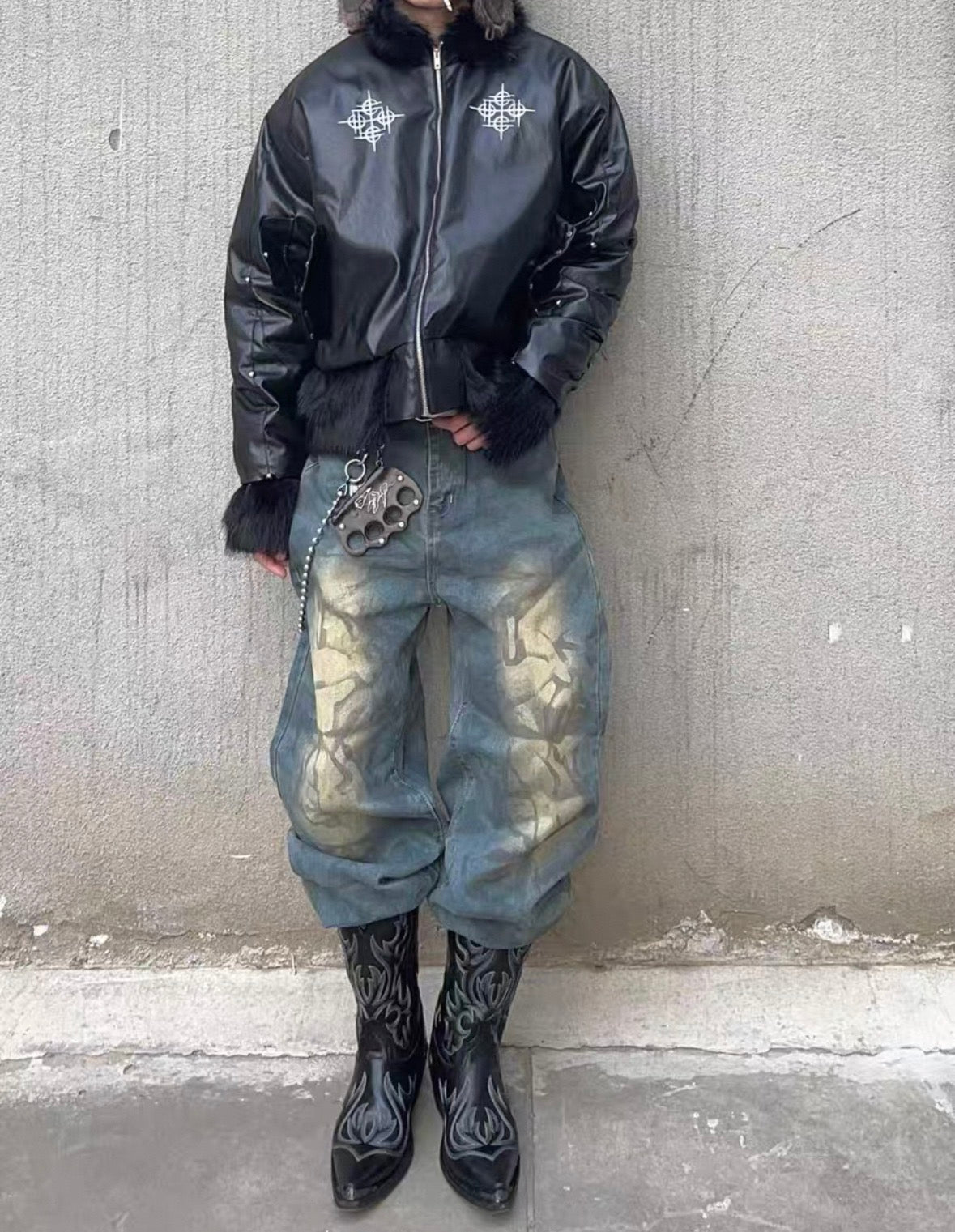 DETW PU Leather Bomber Jacket