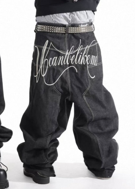 UCANTBELIKEME Back Logo Baggy Denim