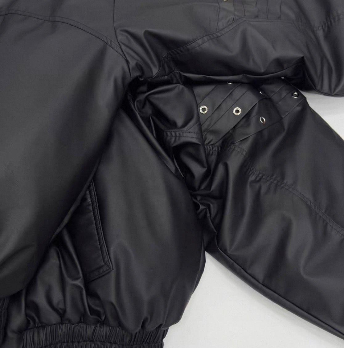 ASTT STUDIO PU Leather Bomber Jacket