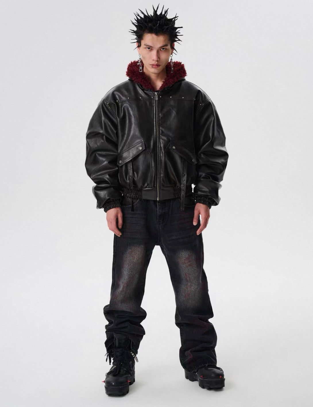 SGW PU leather Bomber Jacket