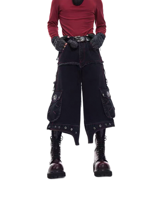 STARTEXCEEDEND Removable Legs Baggy Denim Pants