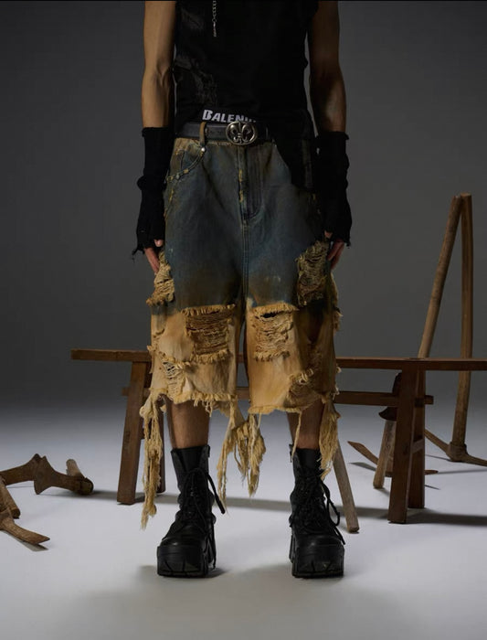 FLYERRER Clash denim Half pants