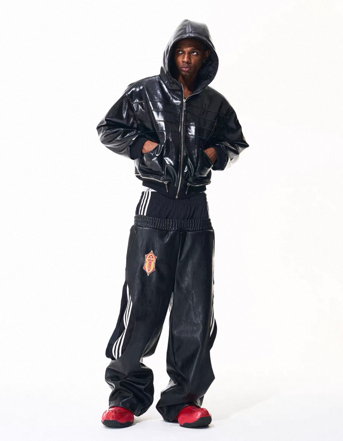 FOURTH3EX PU Leather Short Jacket