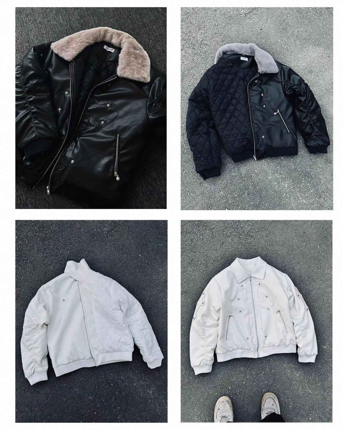 PAIKI PU Leather Bomber Jacket