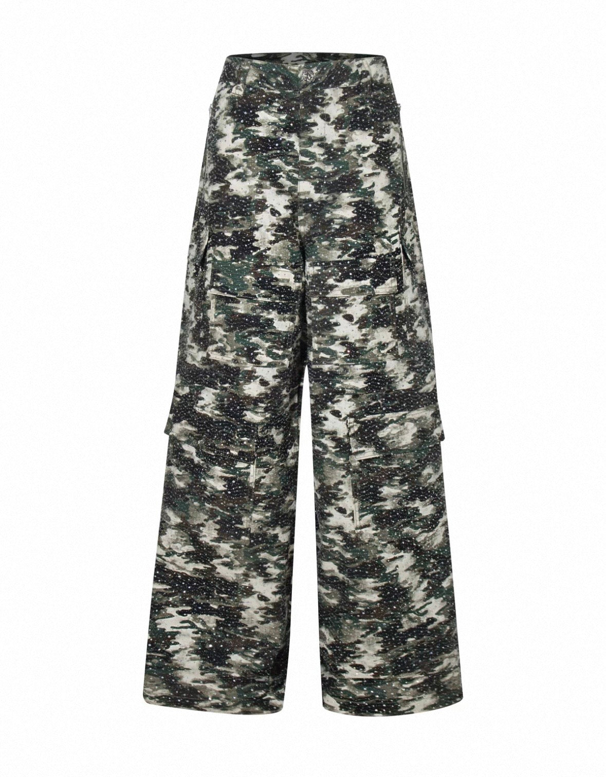 18K Rhinestone Camouflage Cargo Pants