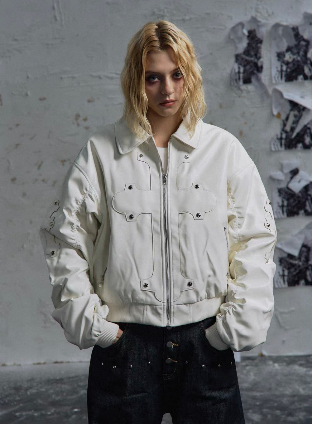 PAIKI PU Leather Bomber Jacket