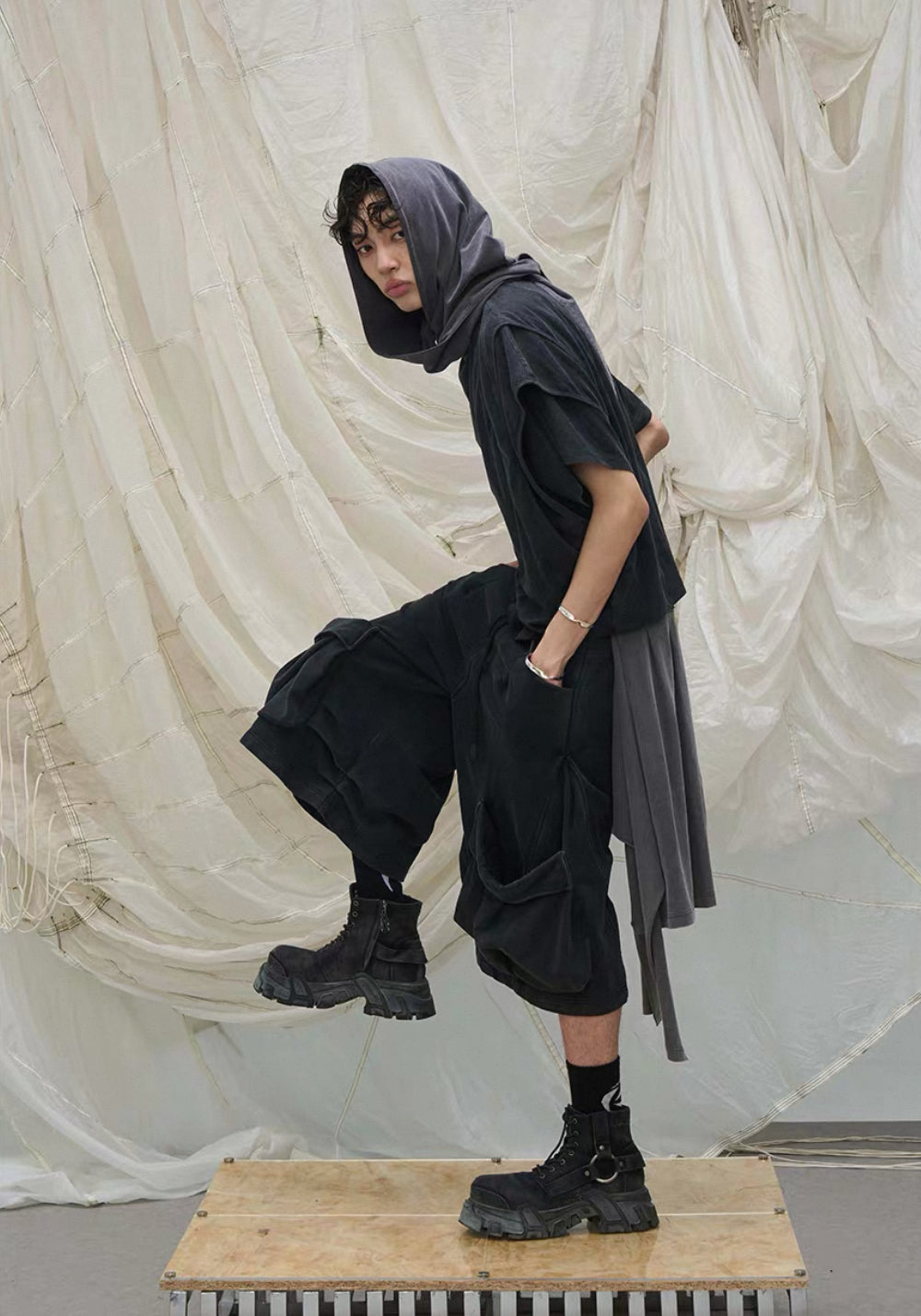 RELABEL Layered Long Half Pants