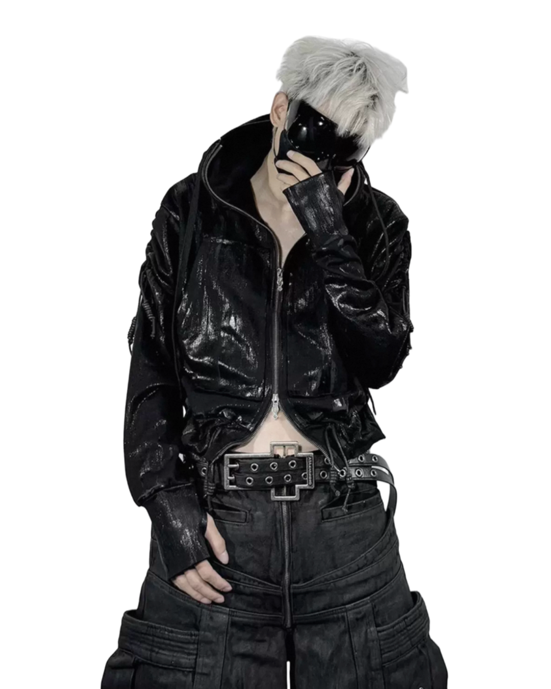 ATANOTHINGNESS Metallic Gloss Hoodie Jacket