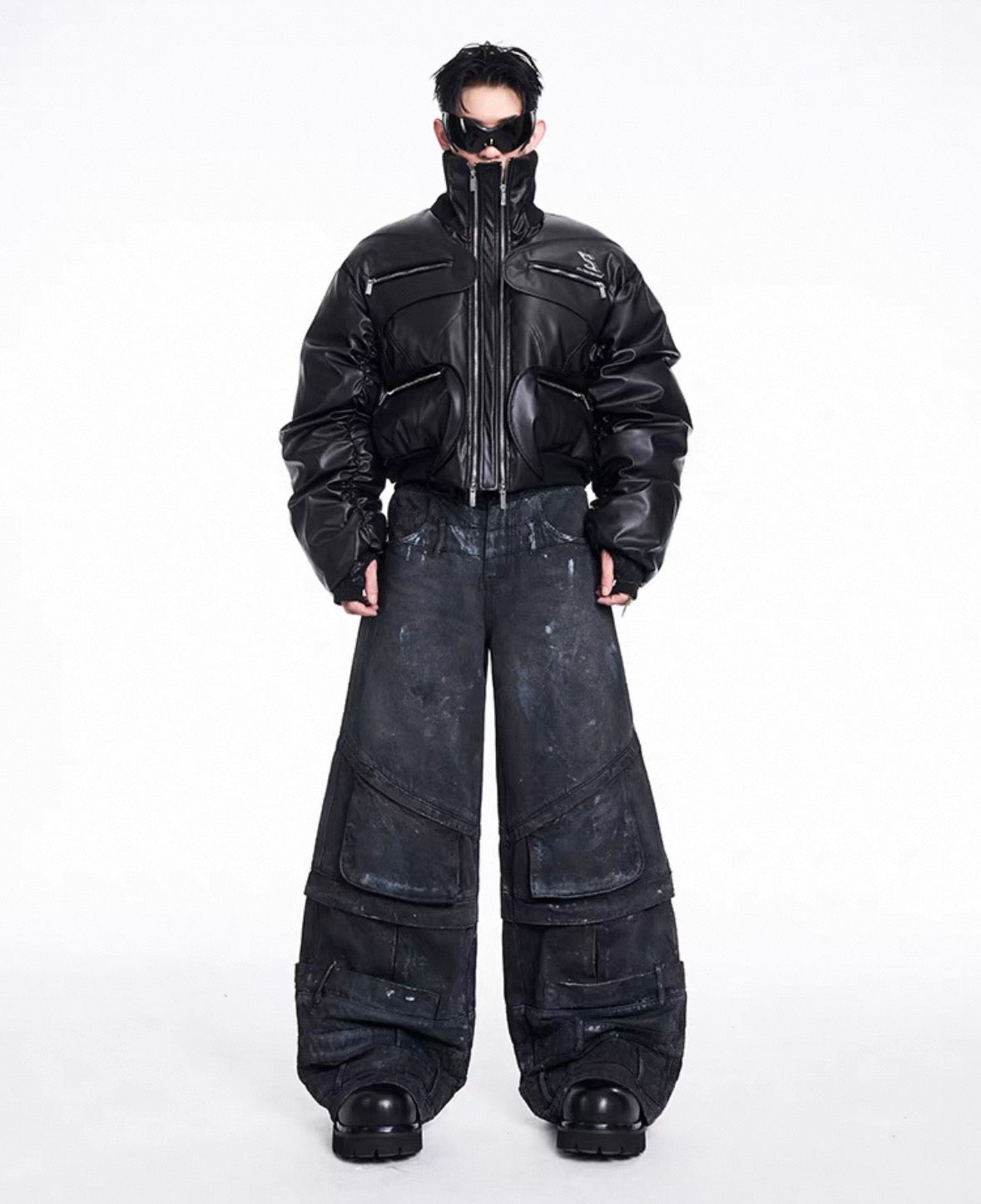 STARTEXCEEDEND PU Leather Bomber Jacket