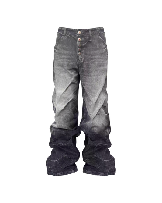 NO E MOSEN Washed Black Baggy Jeans