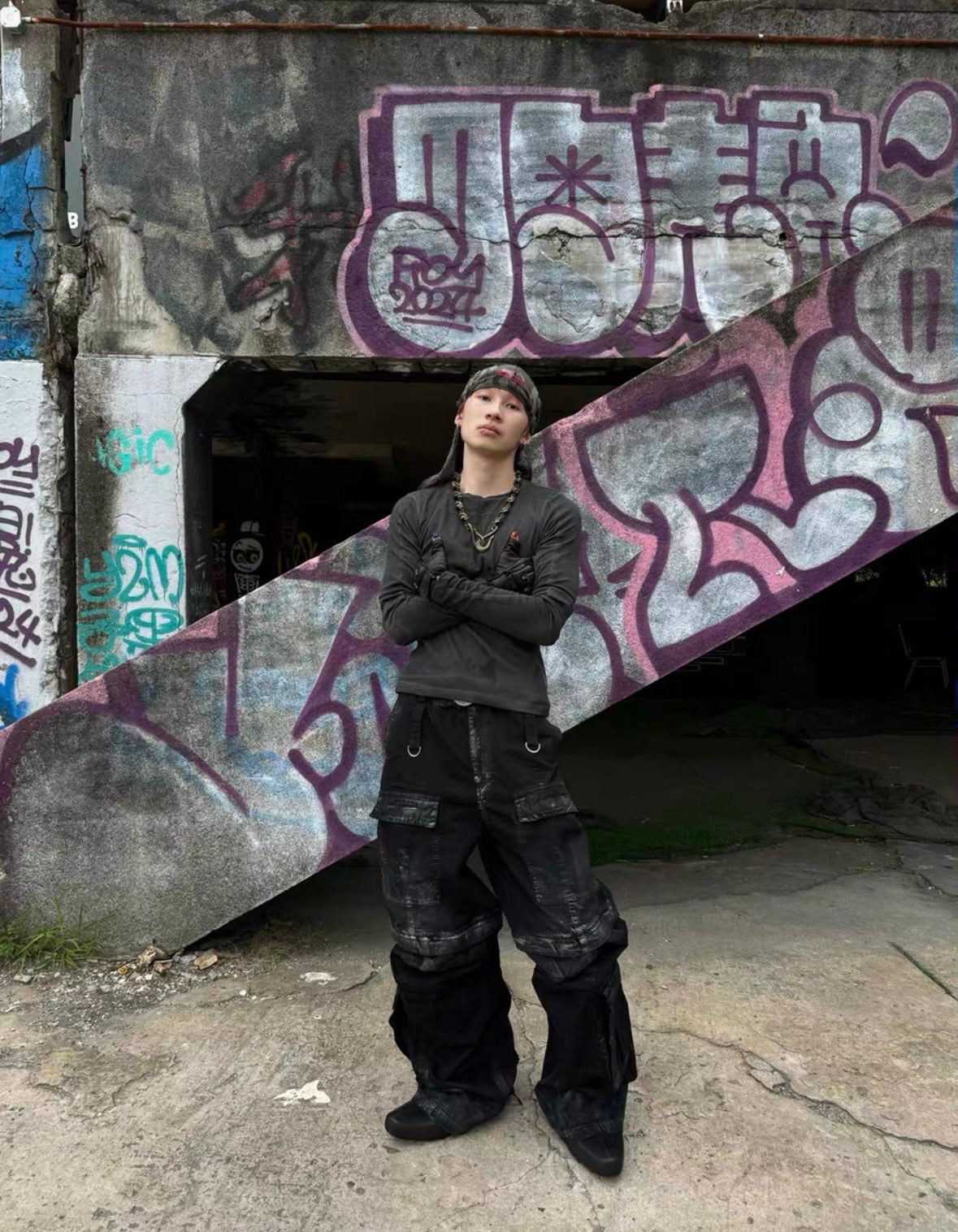 ATANOTHINGNESS High Waist Long Cut and Sewn