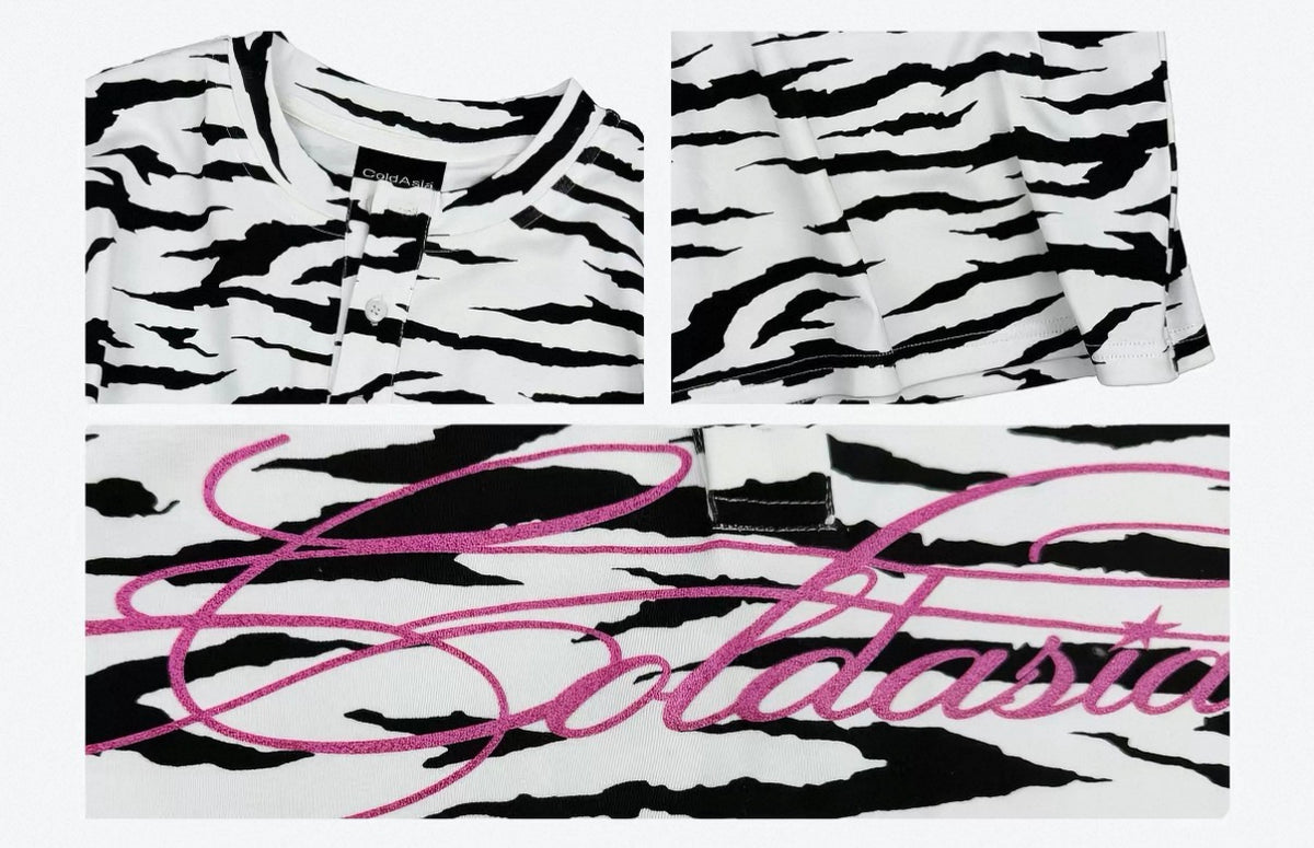 NUMB ASIA フラッシュプリント ゼブラ 長袖Tシャツ SELFISH