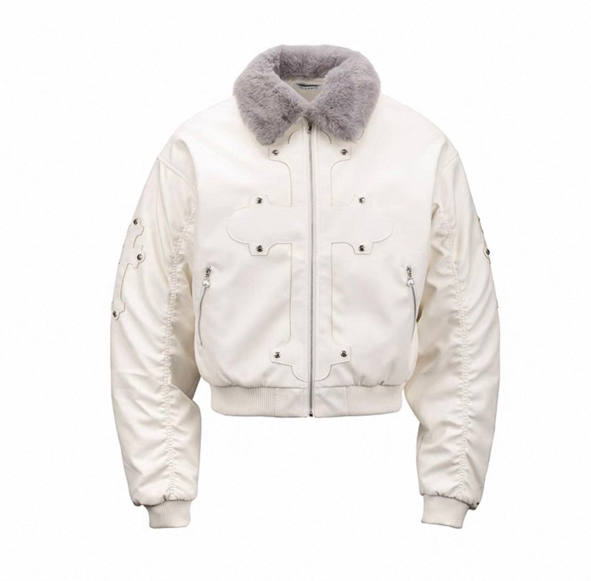 PAIKI PU Leather Bomber Jacket