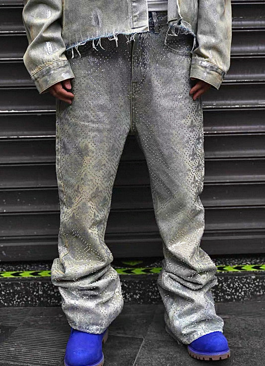 SICK IT RAIN Line Stone Blue Denim Jeans