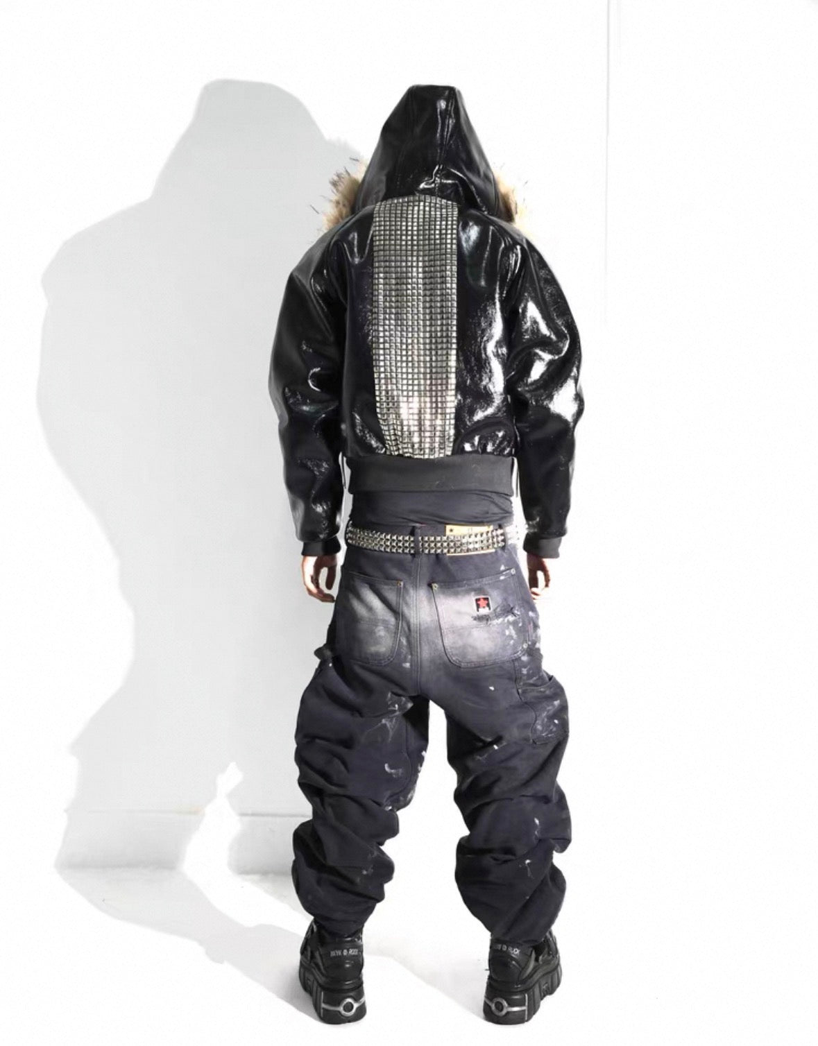 UCAN'TBELIKEME PU Leather Far Jacket