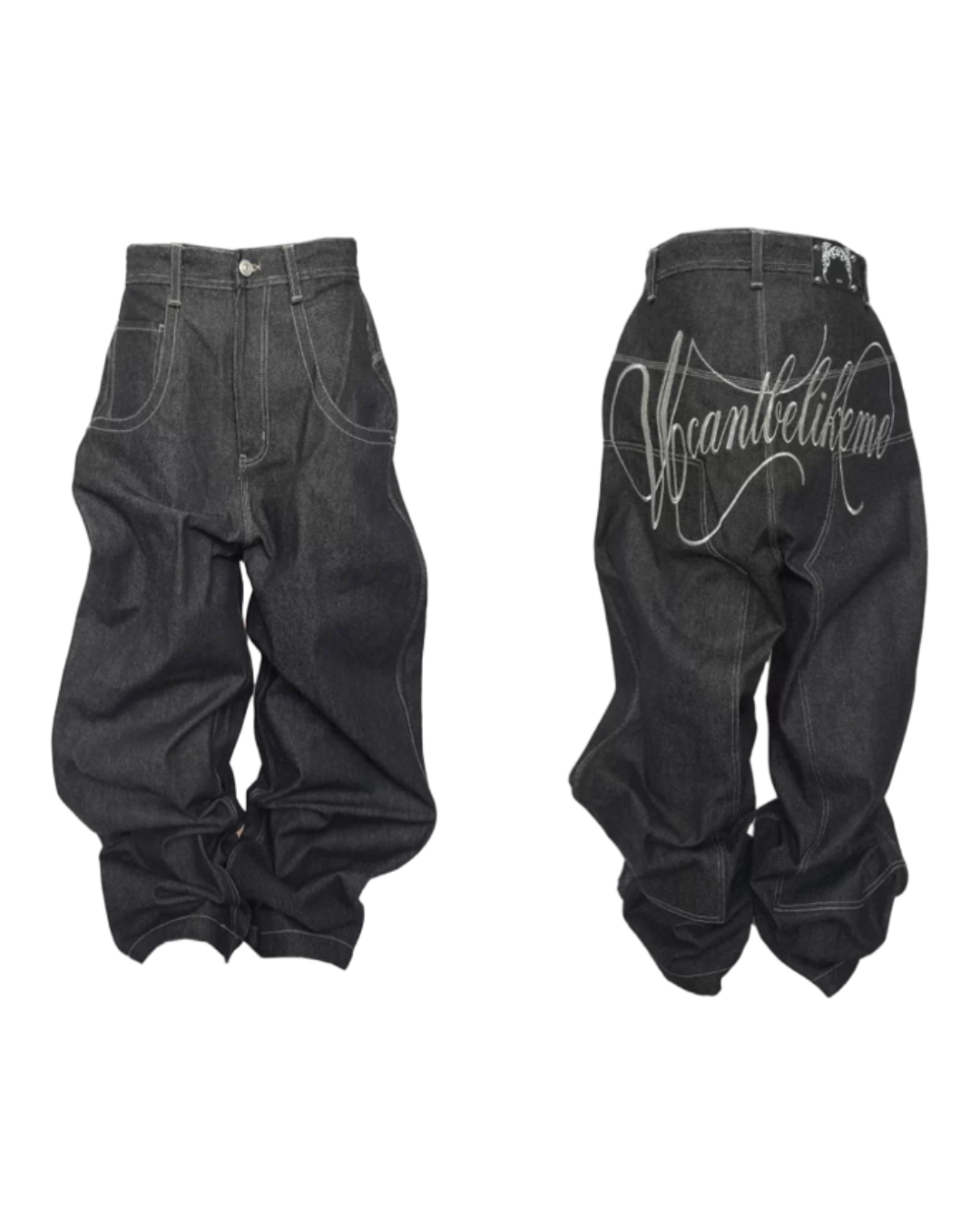 UCANTBELIKEME Back Logo Baggy Denim