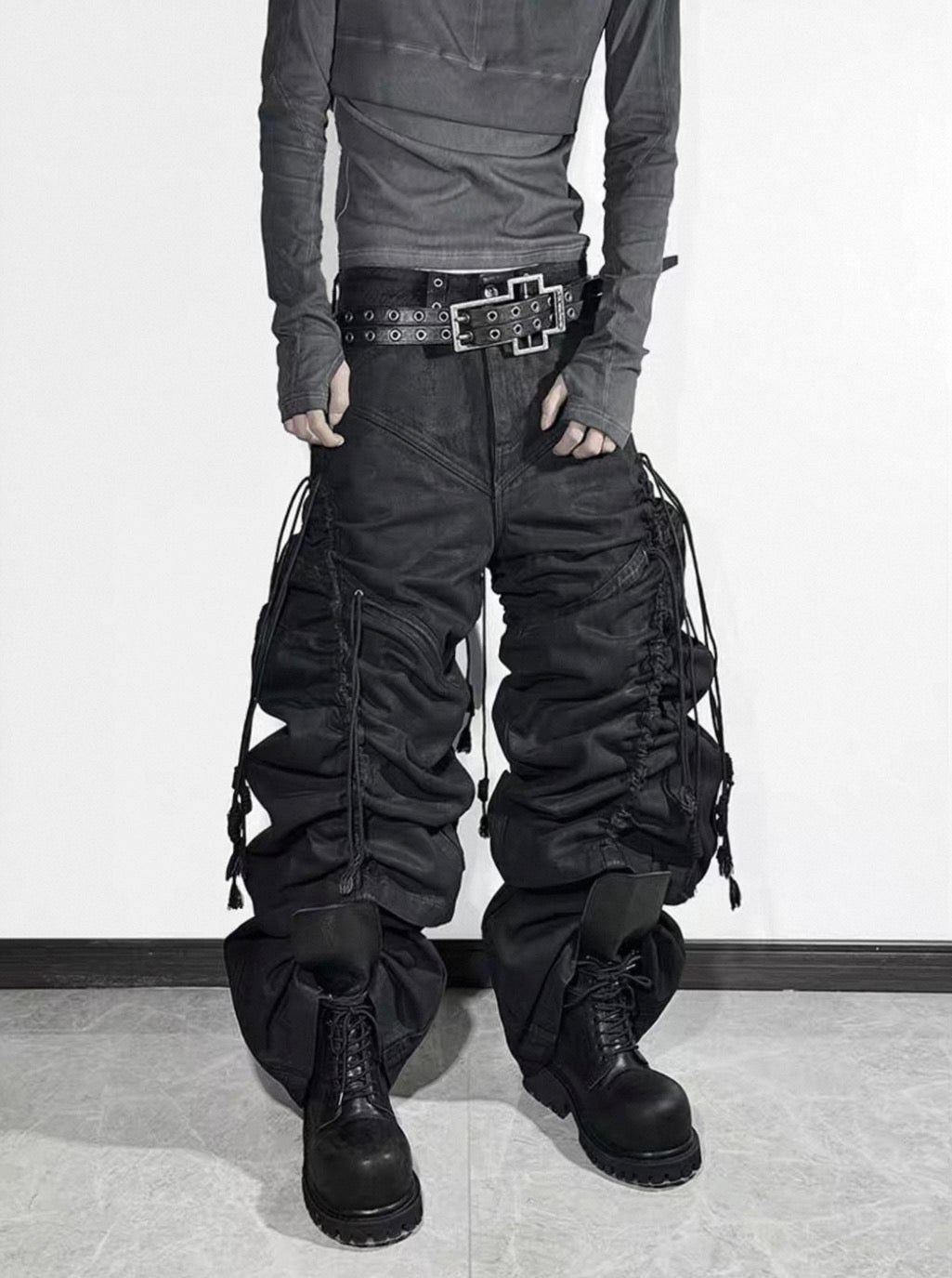ATANOTHINGNESS Dark Baggy Denim Pants