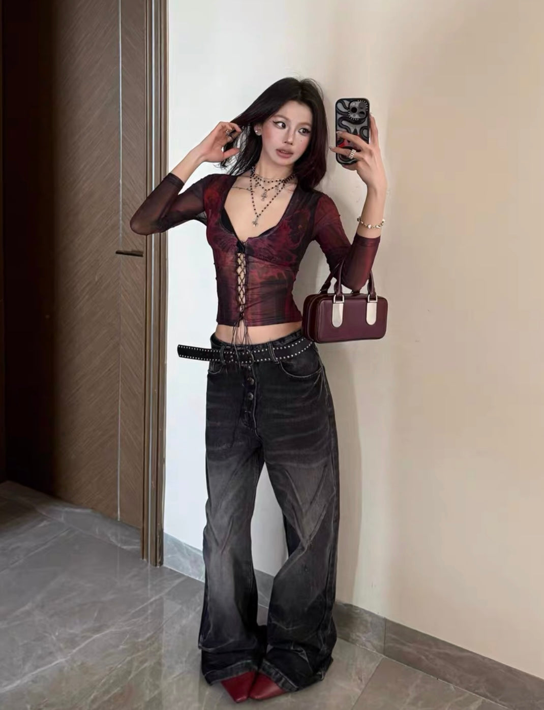 NO E MOSEN Washed Black Baggy Jeans