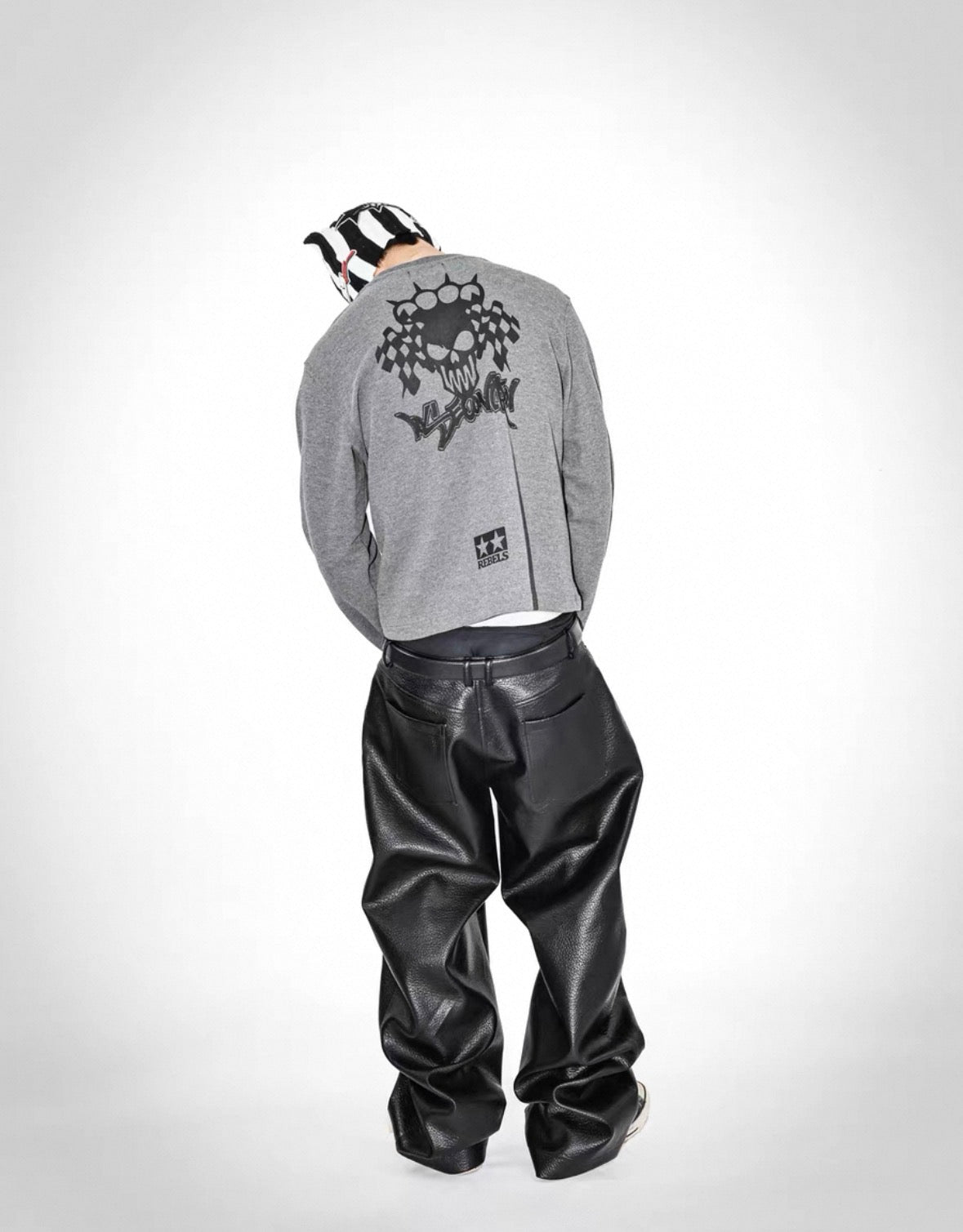 LOSECONTROLEDGE PU leather Wide Pants