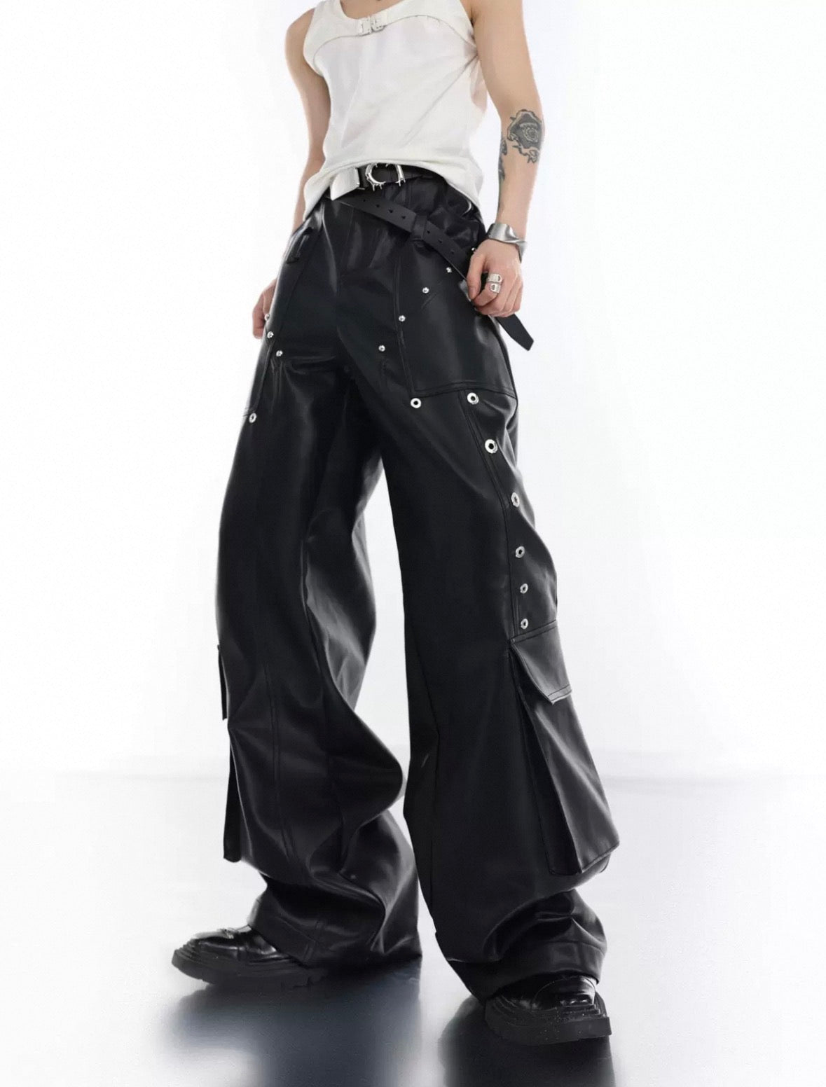 ArguE CulturE PU Leather Studs Pants