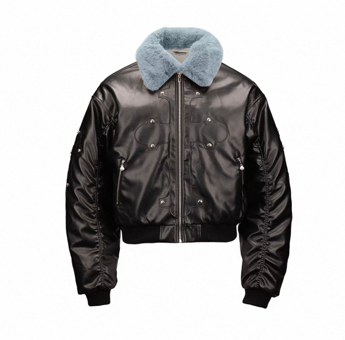 PAIKI PU Leather Bomber Jacket